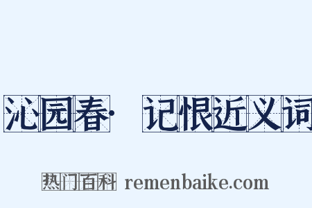 沁园春·记恨近义词是什么意思的图片